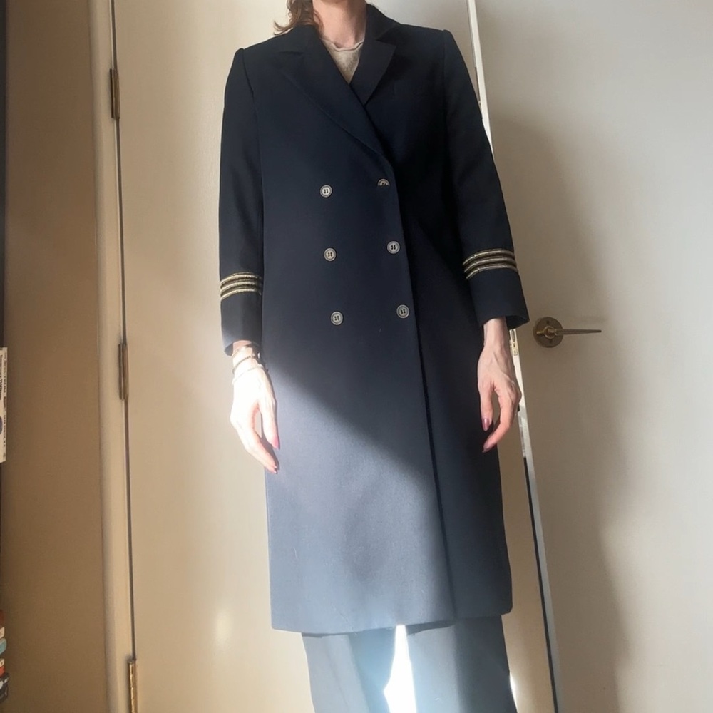 Kooples Women's Double-Breasted Navy Coat by the Kooples